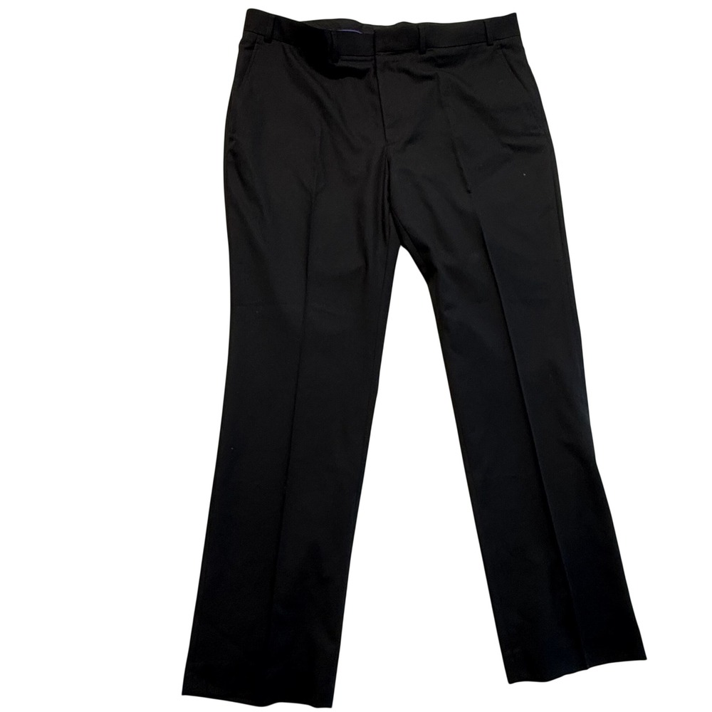 Billy London Dress Pants Men 40W 32L Black Excellent Flat Front Trousers BL41E